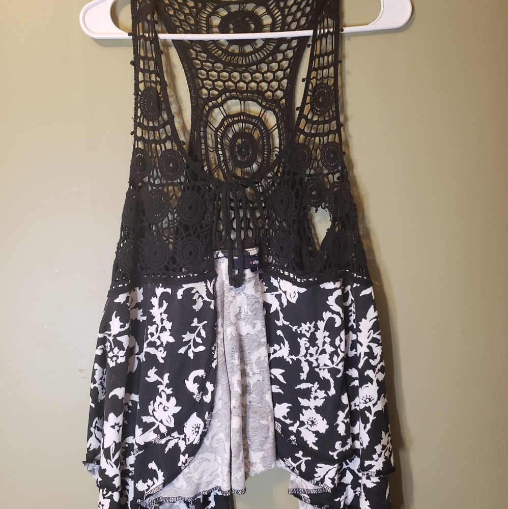 Black and white lace cardigan